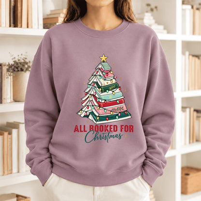 All Booked For Christmas Softstyle Sweatshirt | Christmas Book Lover Gift Paragon
