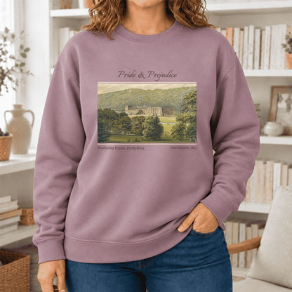 Pemberley House Pride And Prejudice Softstyle Sweatshirt | Classics Book Lover Gift Paragon