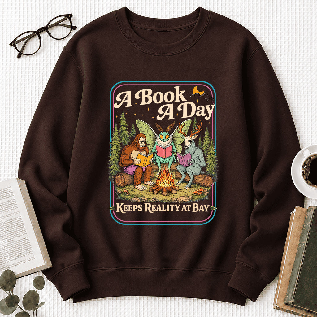 Cryptid Book Club Crewneck Sweatshirt | Reader Gift Dark Chocolate