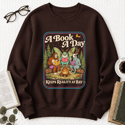 Cryptid Book Club Crewneck Sweatshirt | Reader Gift Dark Chocolate