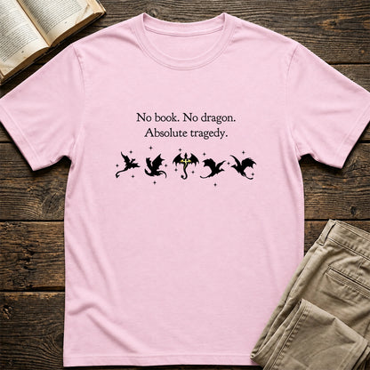 No Book No Dragon Softstyle T-Shirt | Book Lover Gift Light Pink