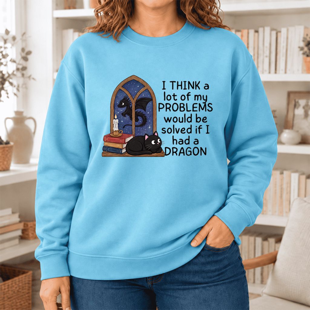 If I Could Have A Dragon Softstyle Sweatshirt | Fantasy Book Lover Gift Sky