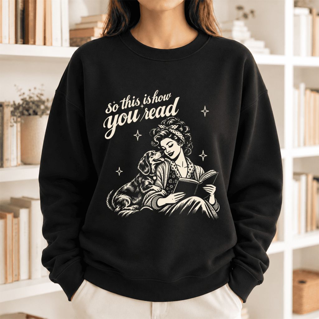 How You Read Dachshund Softstyle Sweatshirt | Cozy Dog Mom Reader Gift Black