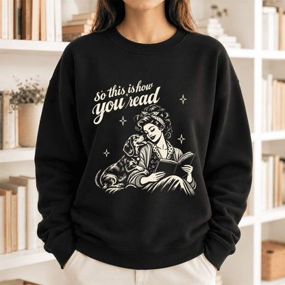 How You Read Dachshund Softstyle Sweatshirt | Cozy Dog Mom Reader Gift Black
