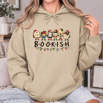 Christmas Bookish Things Softstyle Hoodie | Christmas Gift For Readers Sand