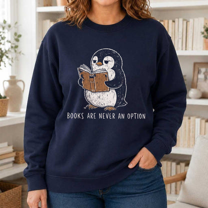 Flight Was Never An Option Crewneck Sweatshirt | Reader Gift Navy