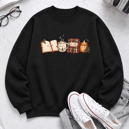 Christmas Cozy Club Softstyle Sweatshirt | Christmas Reader Gift Black