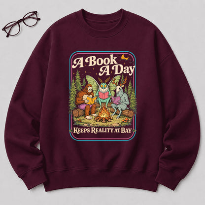 Cryptid Book Club Crewneck Sweatshirt | Reader Gift Maroon