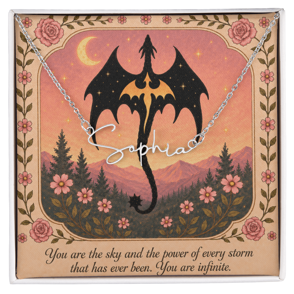 You Are The Sky Decorative Card And Custom Name Polished Stainless Steel Necklace With Box Book Lover Gift Font 2