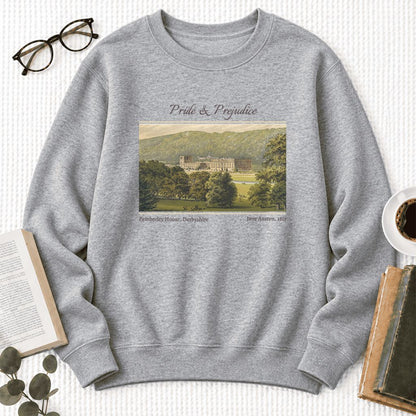 Pemberley House Pride And Prejudice Softstyle Sweatshirt | Classics Book Lover Gift Sport Grey