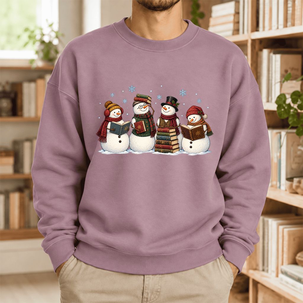 Bookish Snowman Club Softstyle Sweatshirt | Christmas Book Lover Gift Paragon
