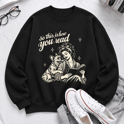 How You Read French Bulldog Softstyle Sweatshirt | Cozy Dog Mom Reader Gift Black