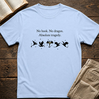 No Book No Dragon Softstyle T-Shirt | Book Lover Gift Light Blue