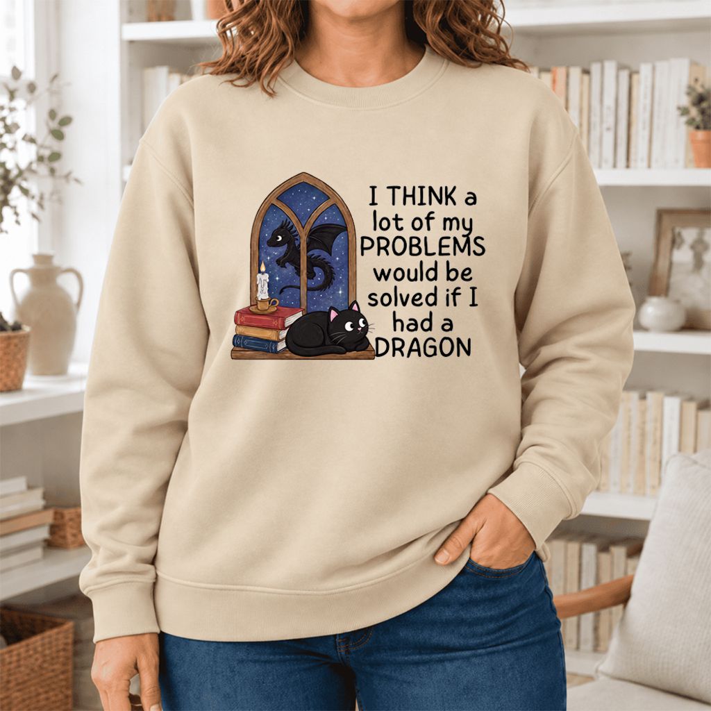 If I Could Have A Dragon Softstyle Sweatshirt | Fantasy Book Lover Gift Sand