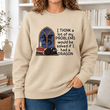 If I Could Have A Dragon Softstyle Sweatshirt | Fantasy Book Lover Gift Sand