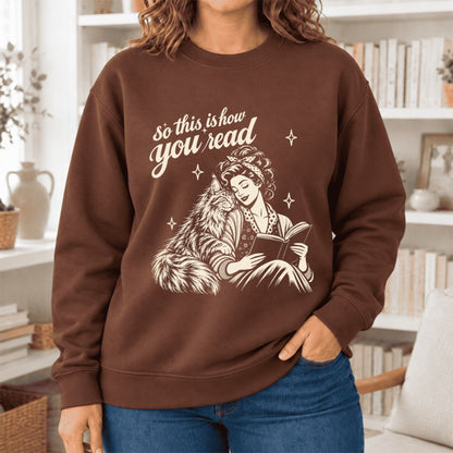 How You Read Maine Coon Softstyle Sweatshirt | Cozy Cat & Book Lover Gift Cocoa