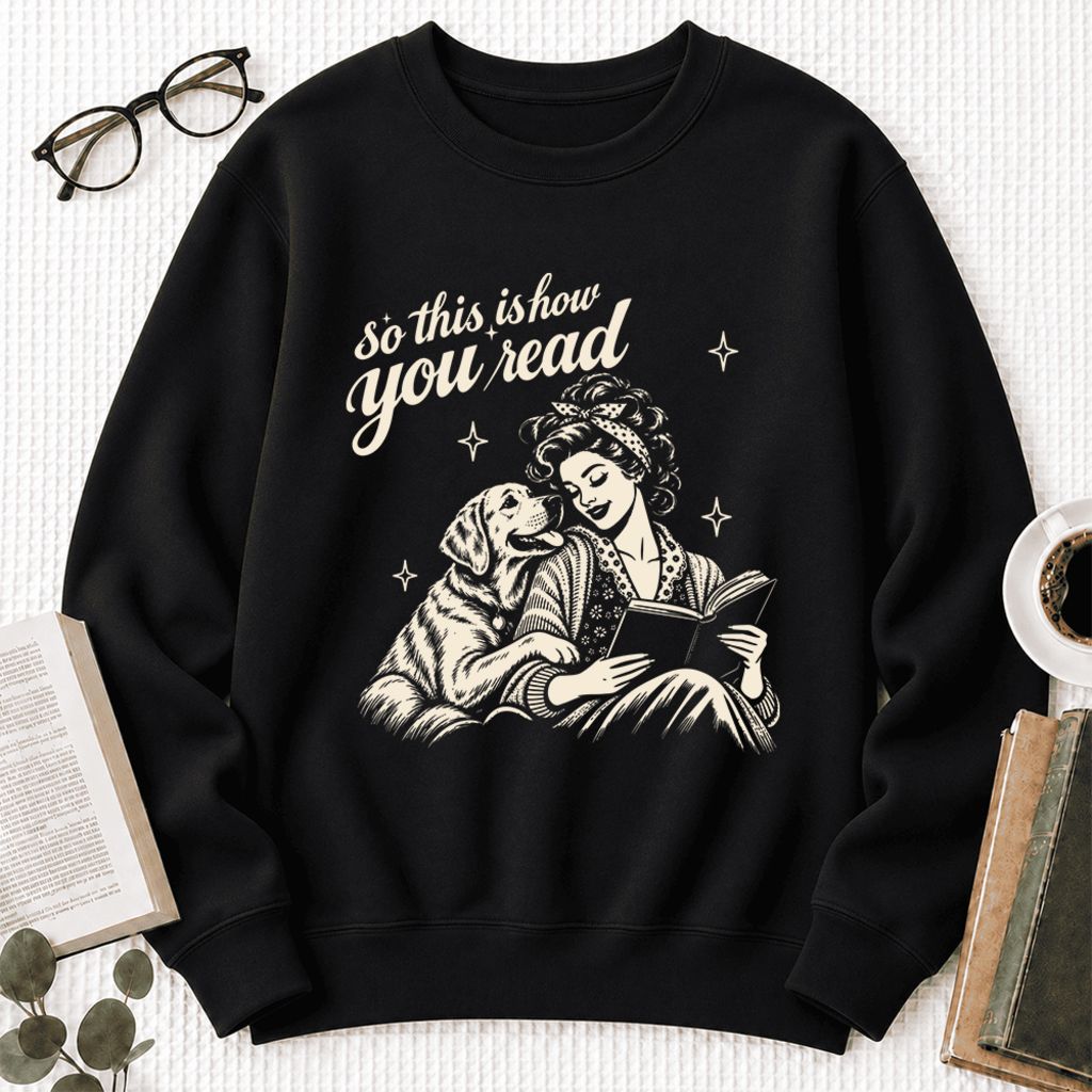 How You Read Labrador Retriever Softstyle Sweatshirt | Cozy Dog Mom Reader Gift Black