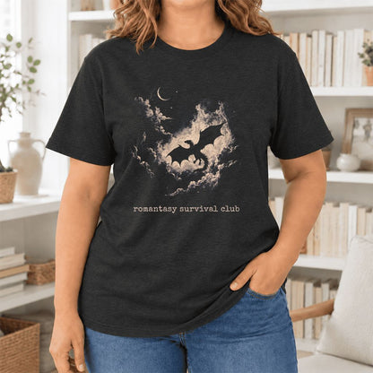 Romantasy Survival Club Ultra-Soft Cotton T-Shirt | Fantasy Book Lover Gift Black Heather