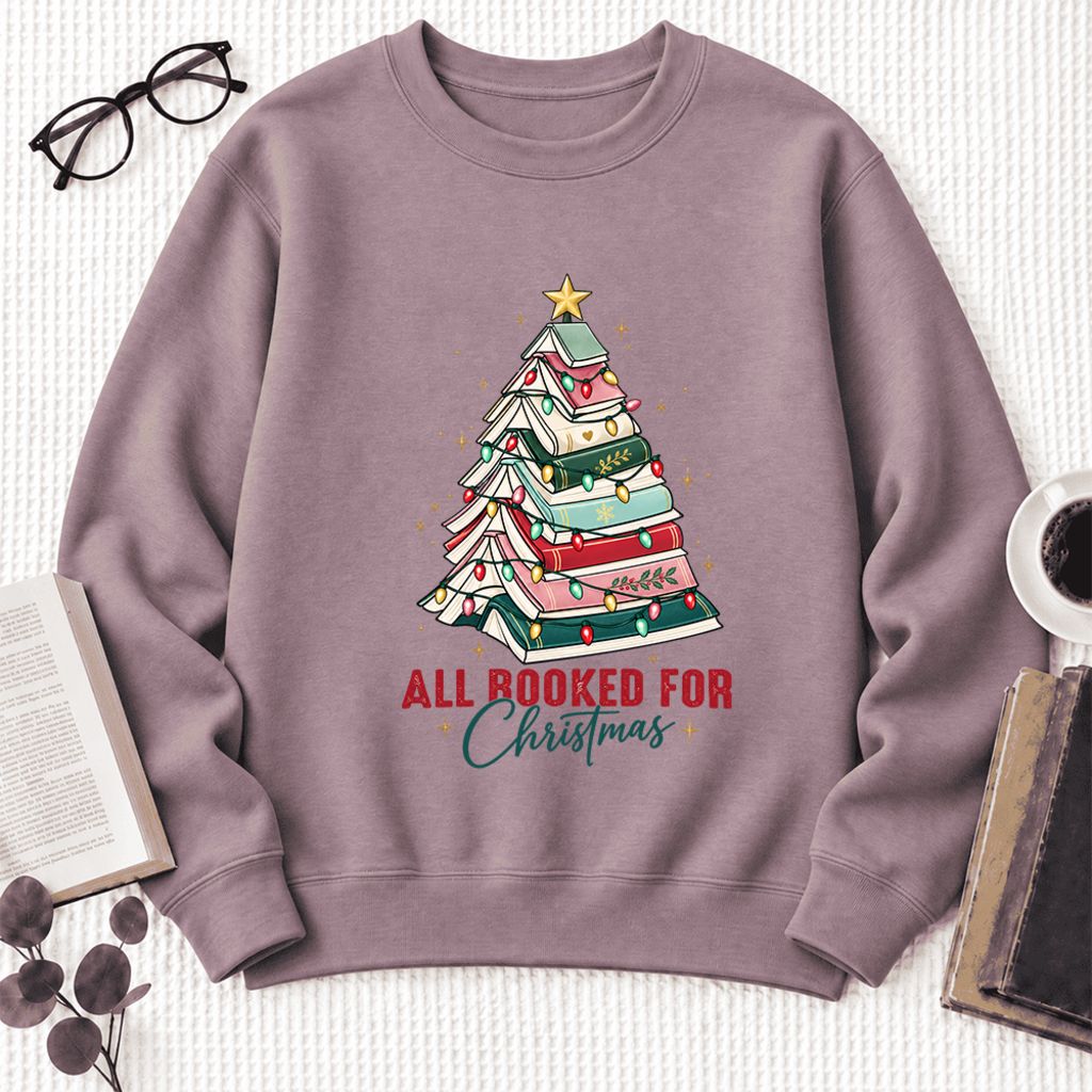 All Booked For Christmas Softstyle Sweatshirt | Christmas Book Lover Gift Paragon