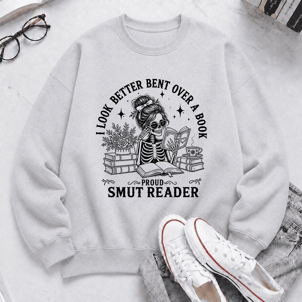 I Look Better Bend Over A Book Crewneck Sweatshirt | Reader Gift Sport Grey