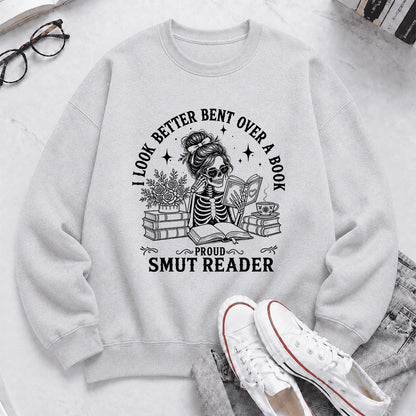 I Look Better Bend Over A Book Crewneck Sweatshirt | Reader Gift Sport Grey