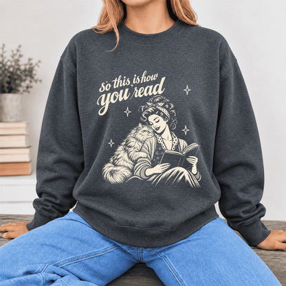 How You Read Persian Softstyle Sweatshirt | Cozy Cat & Book Lover Gift Dark Heather