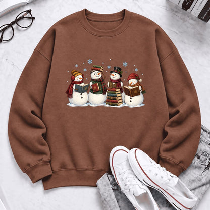 Bookish Snowman Club Softstyle Sweatshirt | Christmas Book Lover Gift Cocoa