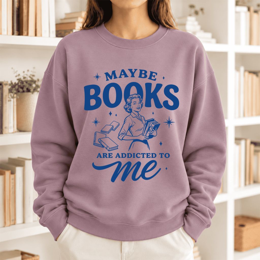 Maybe Books Are Addicted To Me Softstyle Sweatshirt | Feminist Book Lover Gift Paragon