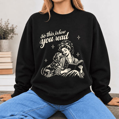 How You Read Dachshund Softstyle Sweatshirt | Cozy Dog Mom Reader Gift Black