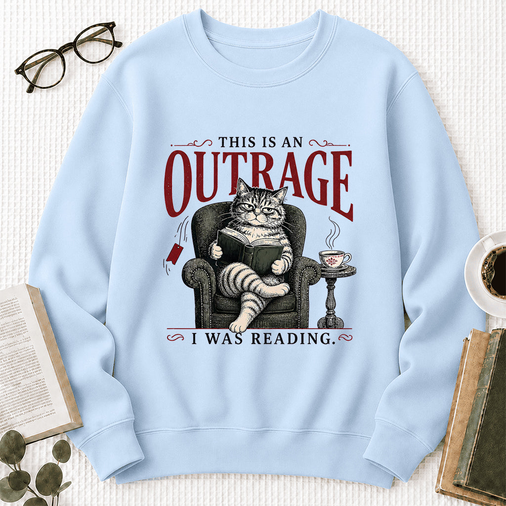 This Is An Outrage Crewneck Sweatshirt | Reader Gift Light Blue