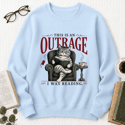 This Is An Outrage Crewneck Sweatshirt | Reader Gift Light Blue