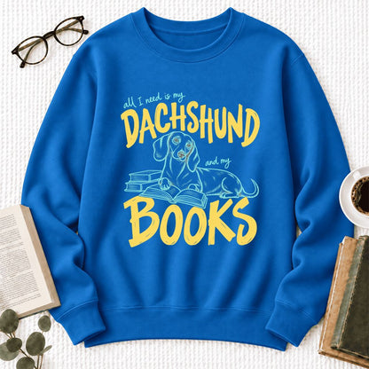 All I Need Is My Dachshund And My Books Softstyle Sweatshirt | Gift Royal