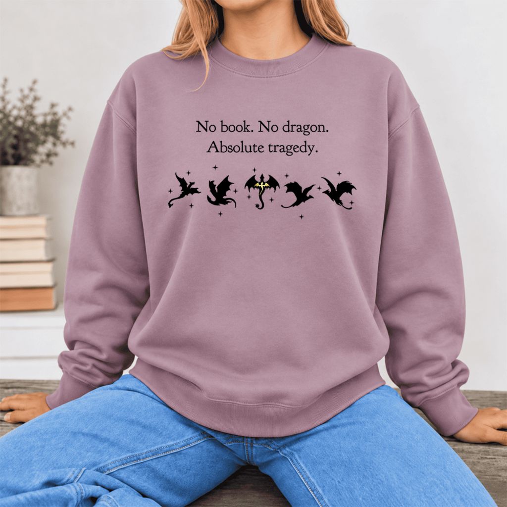 No Book, No Dragon Softstyle Sweatshirt | Fantasy Reader Gift Paragon