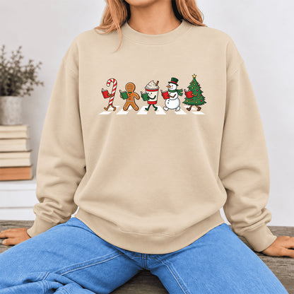 Christmas Reading Parade Softstyle Sweatshirt | Christmas Gift For Readers Sand