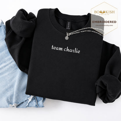 Team Charlie Embroidered Sweatshirt | Reader Gift Black