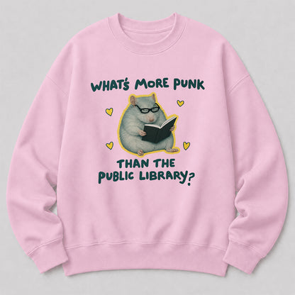 What's More Punk Crewneck Sweatshirt | Reader Gift Light Pink