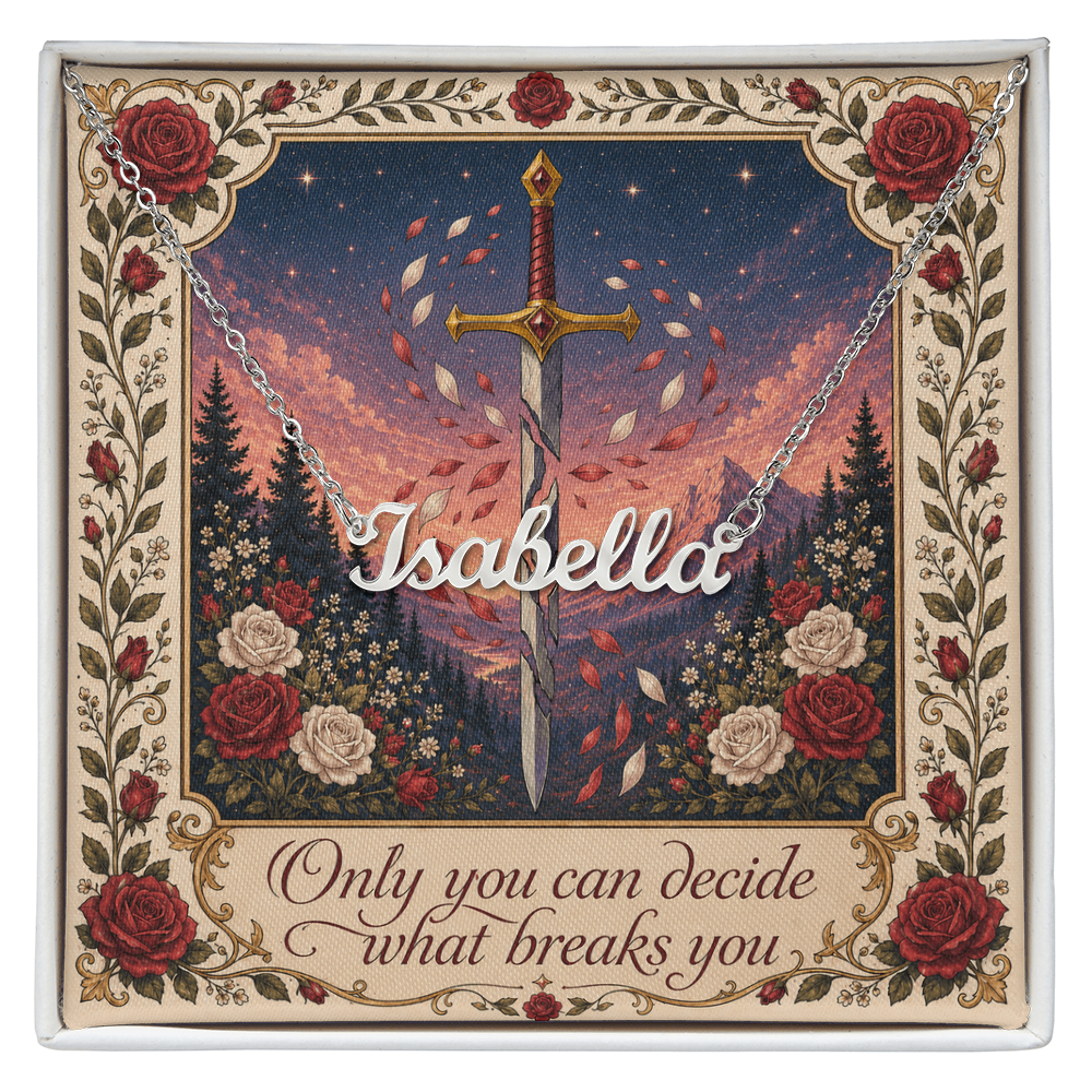 Only You Can Decorative Card And Custom Name Polished Stainless Steel Necklace With Box Book Lover Gift Font 1