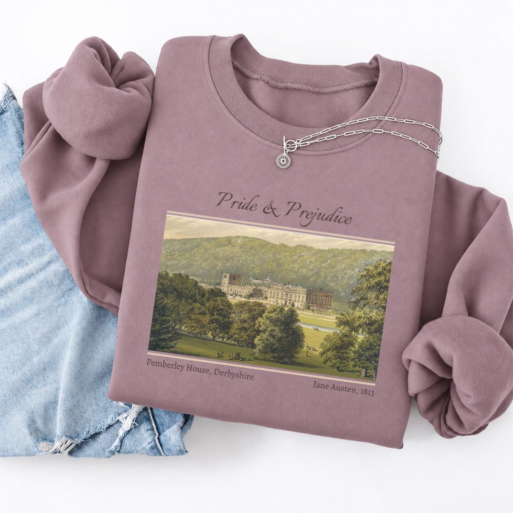 Pemberley House Pride And Prejudice Softstyle Sweatshirt | Classics Book Lover Gift Paragon