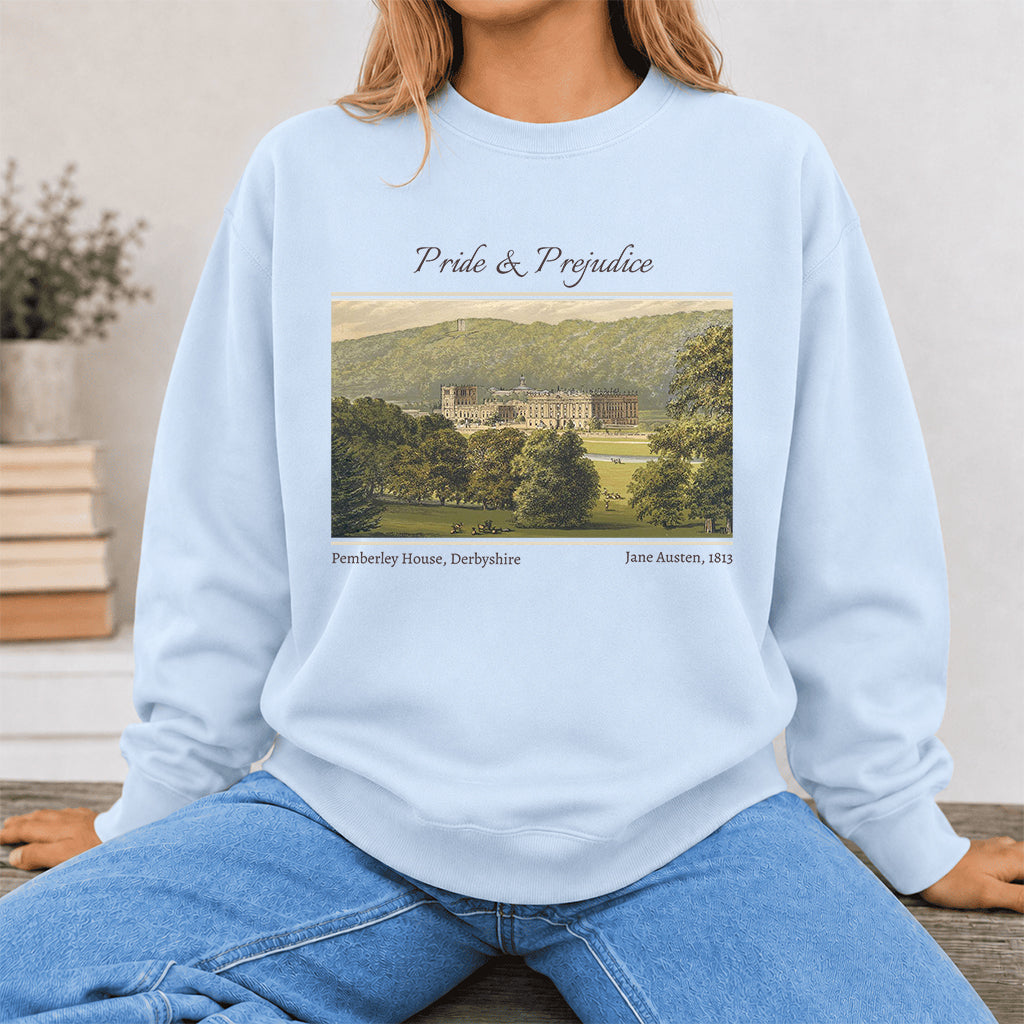 Pride And Prejudice Crewneck Sweatshirt | Reader Gift Light Blue