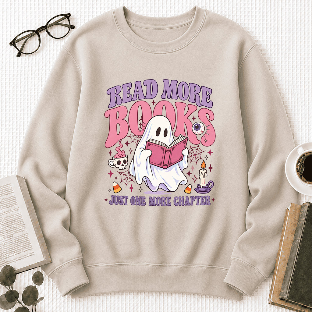 Read More Books Printed Sweatshirt | Halloween Book Lover Gift Sand