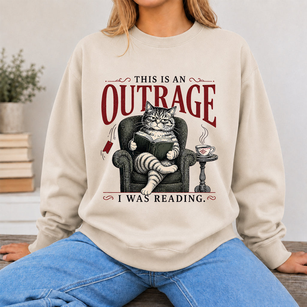 This Is An Outrage Crewneck Sweatshirt | Reader Gift Sand