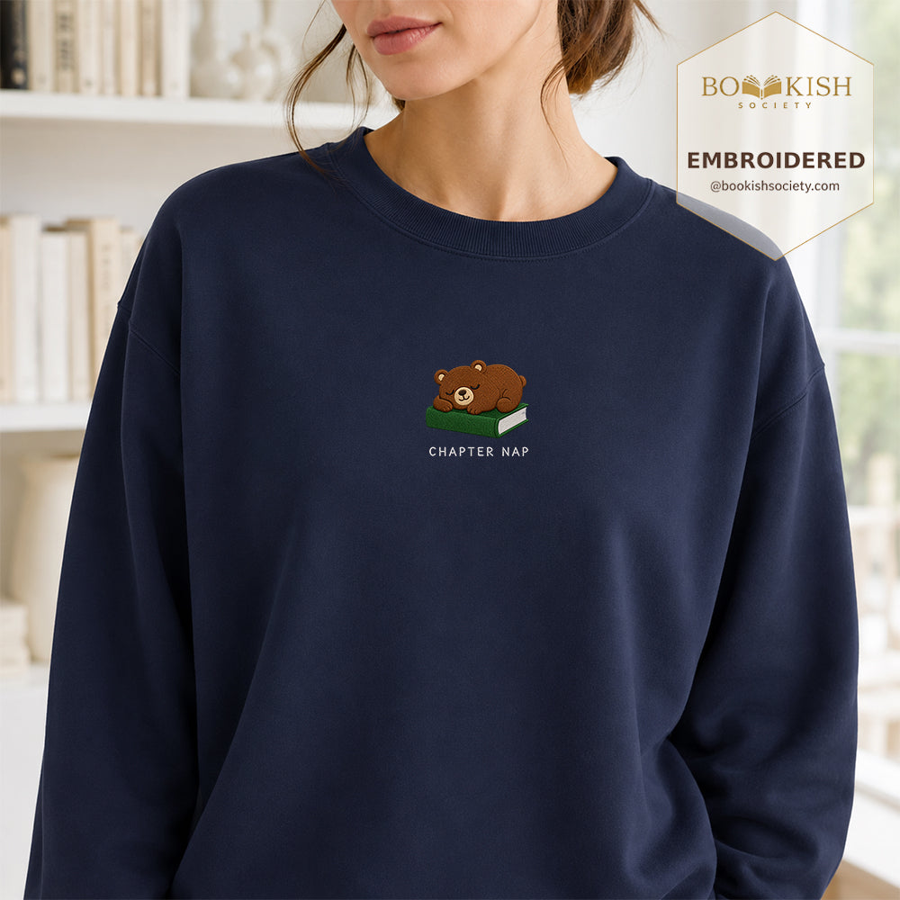 Chapter Nap Embroidered Sweatshirt | Reader Gift Navy