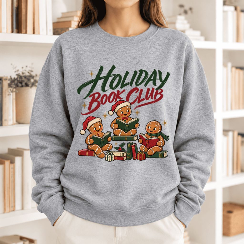 Holiday Book Club Softstyle Sweatshirt | Christmas Book Club Gift Sport Grey