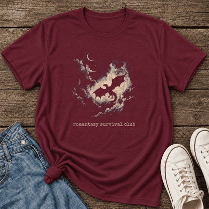 Romantasy Survival Club Ultra-Soft Cotton T-Shirt | Fantasy Book Lover Gift Maroon