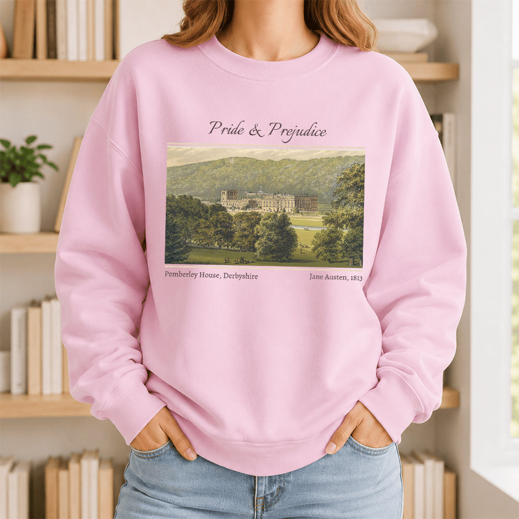 Pride And Prejudice Crewneck Sweatshirt | Reader Gift Light Pink