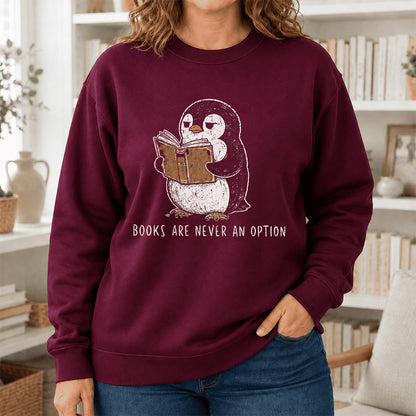 Flight Was Never An Option Crewneck Sweatshirt | Reader Gift Maroon