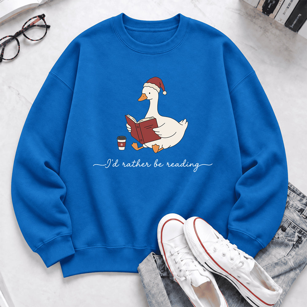 I'D Rather Be Reading Softstyle Sweatshirt | Christmas Book Lover Gift Royal