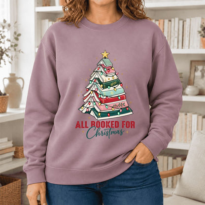 All Booked For Christmas Softstyle Sweatshirt | Christmas Book Lover Gift Paragon