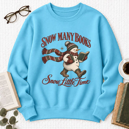 Snow Many Books Snow Little Time Softstyle Sweatshirt | Christmas Reader Gift Sky