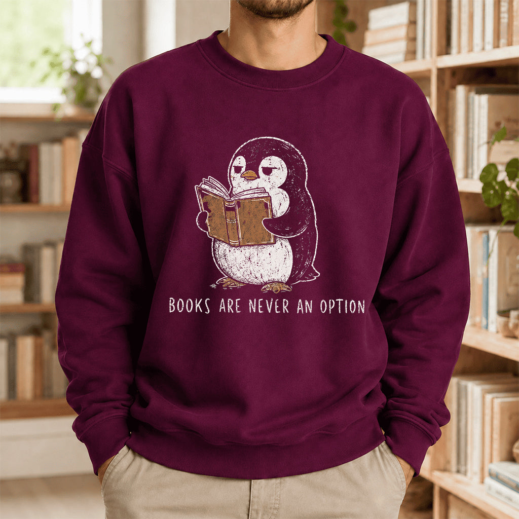 Flight Was Never An Option Crewneck Sweatshirt | Reader Gift Maroon